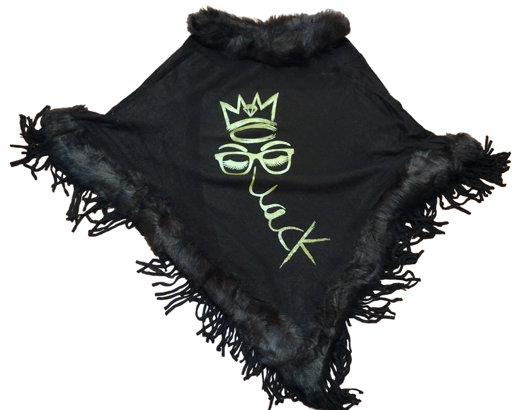 Black and gold MELANATED MATRIARCH PONCHO
