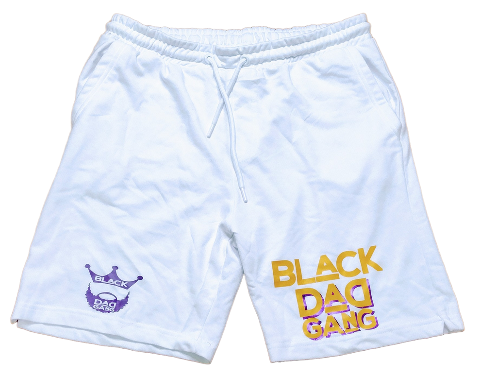 White , Purple and Gold Black DaD GanG shorts