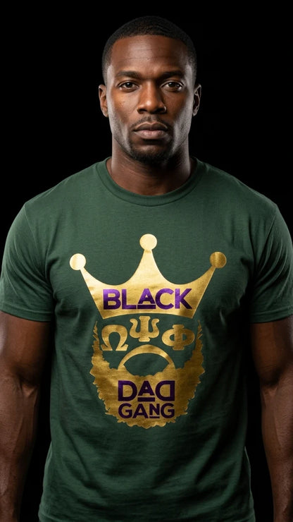 Military green, purple and gold OMEGA PSI PHI Tee Shirt