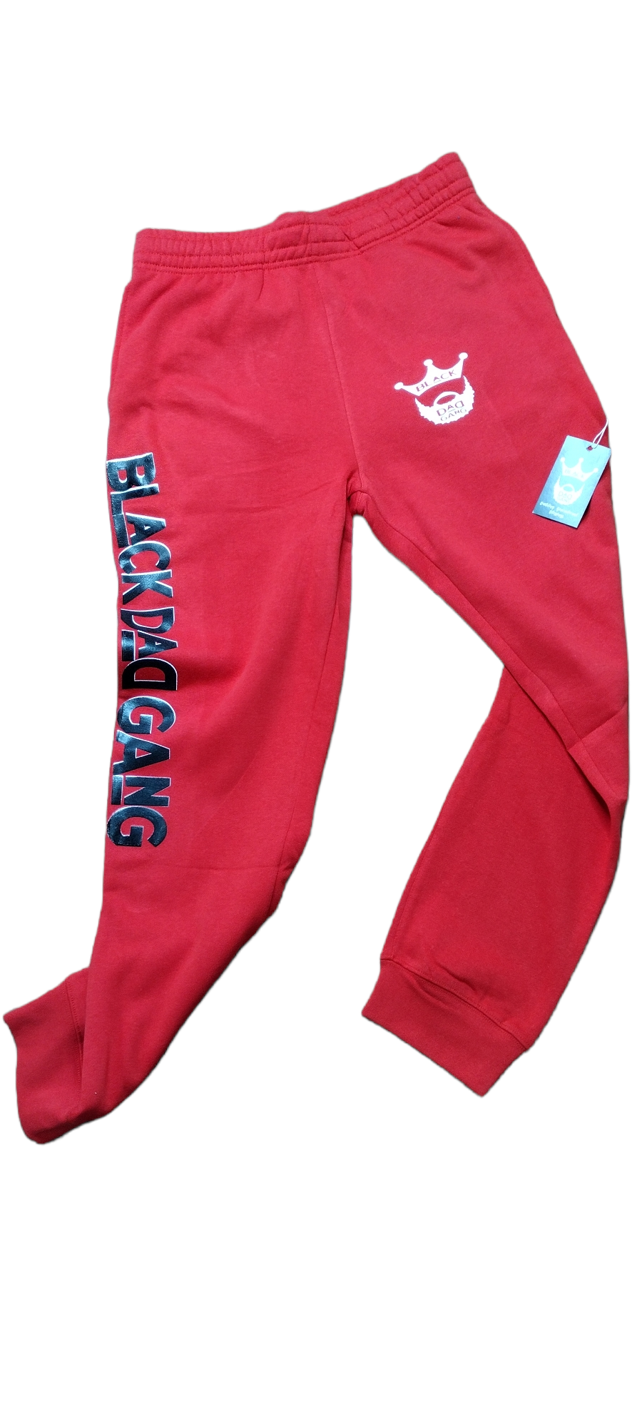 Red, black and white black dad gang jogger sweats