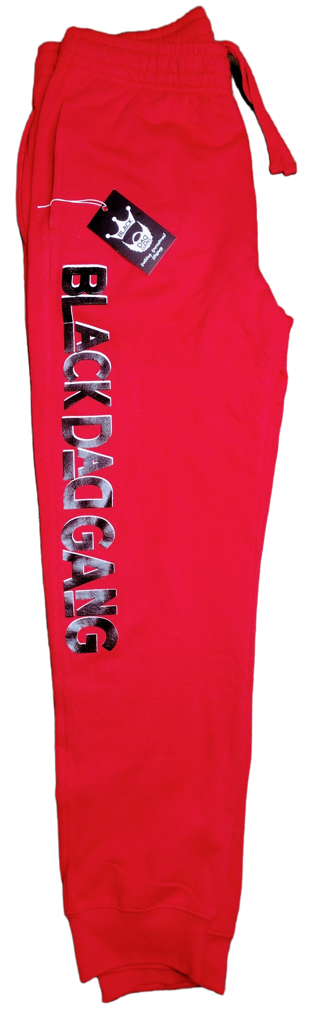 Red, black and white black dad gang jogger sweats